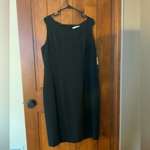 Kasper Black Sleeveless Midi Shift Dress